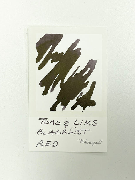 Ink swatch for TONO & LIMS BLACK LIST Red Ink