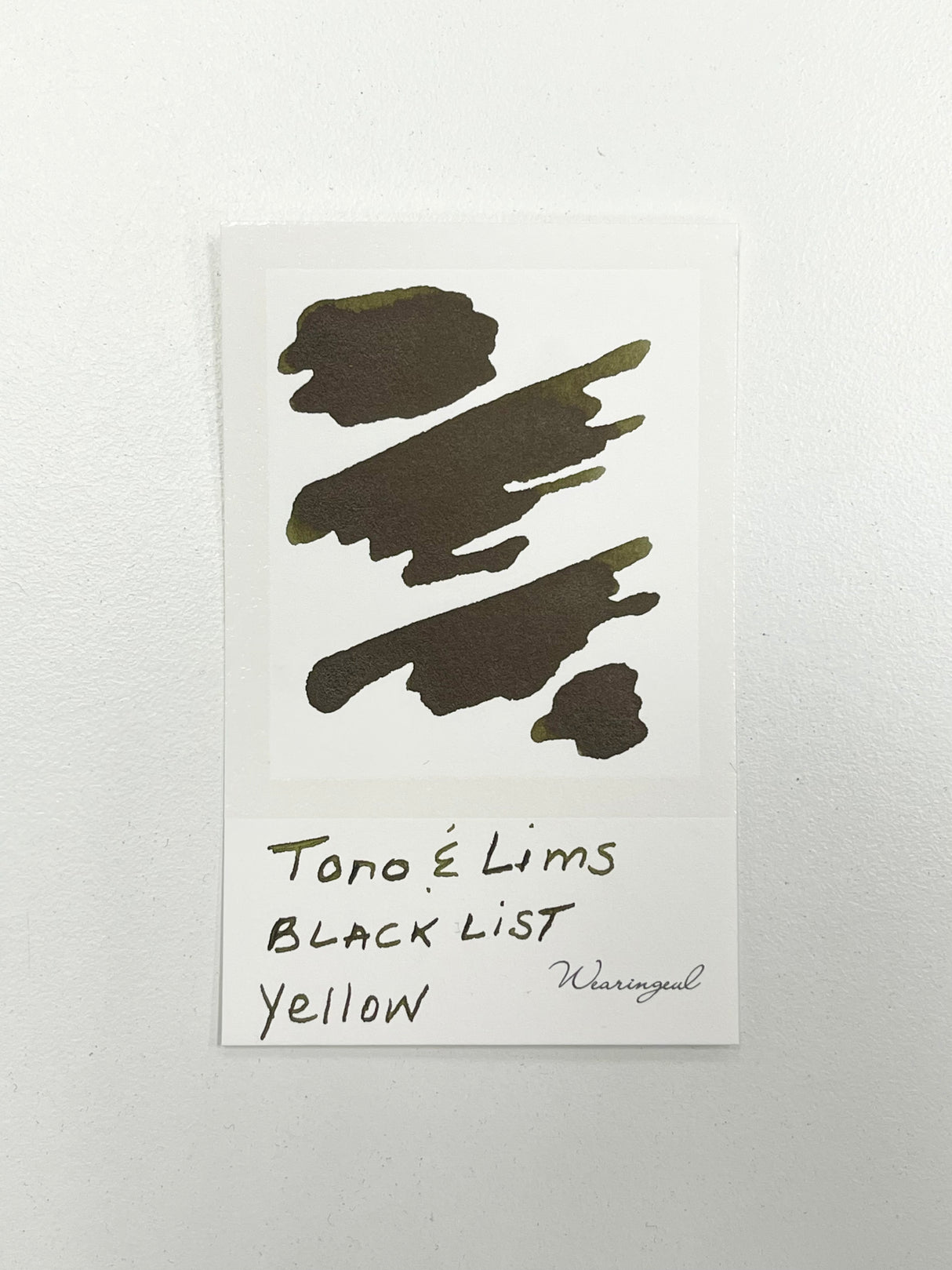 Ink swatch for TONO & LIMS BLACK LIST Yellow Ink