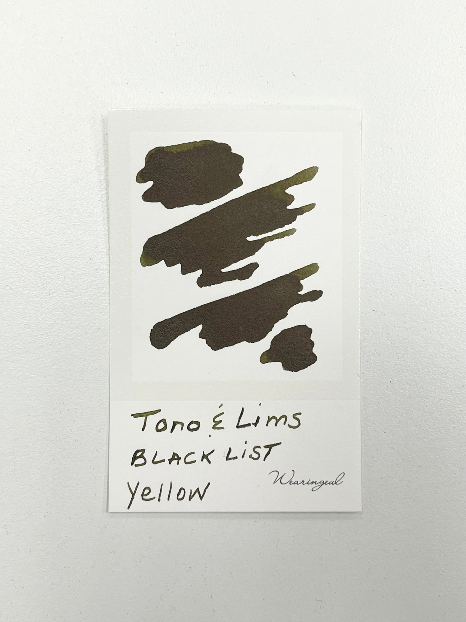 Ink swatch for TONO & LIMS BLACK LIST Yellow Ink