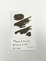 Ink swatch for TONO & LIMS BLACK LIST Yellow Ink