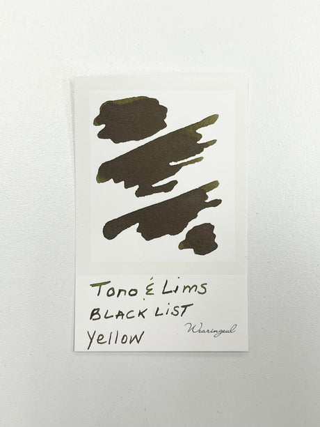 Ink swatch for TONO & LIMS BLACK LIST Yellow Ink