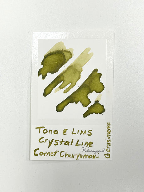 Ink swatch for TONO & LIMS Crystal Line HASE Collection Comet Churyumov-Gerasimenko Ink (Glass Pen Only)