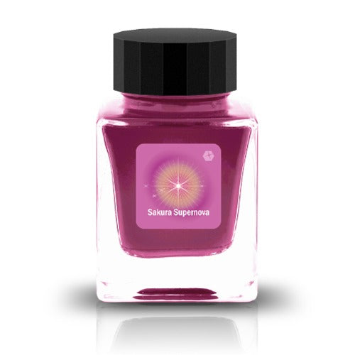 The DEEEP SPACE Collection is a series of fountain pen inks inspired by the mystery of the cosmos. Each color captures the spirit of the universe, from the deep stillness of interstellar space to the luminous shimmer of distant stars and the vivid tones of swirling nebulae. Formulated for smooth, effortless flow, these inks may also reveal subtle color-shifting effects, bringing dimension and brilliance to every stroke.


Pink shades to bright purple
30ml
