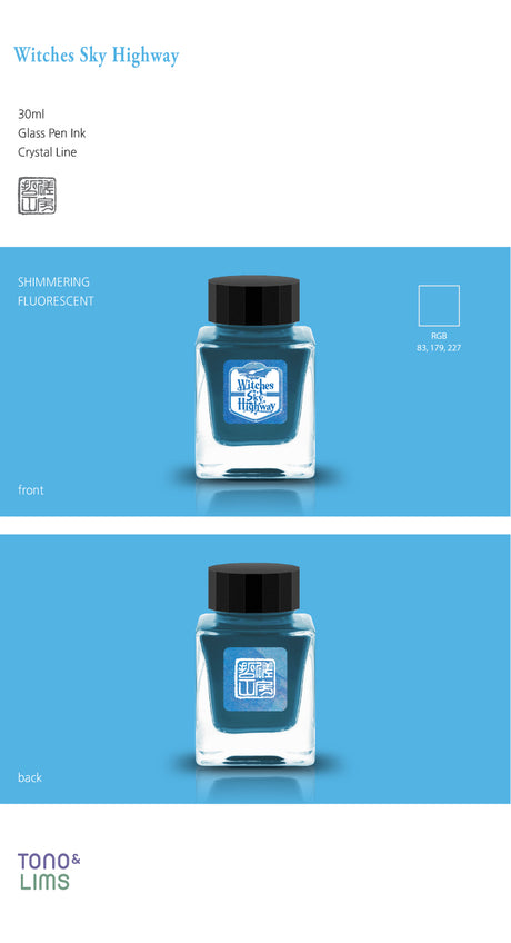 The Special Collaboration collection features inks from Tono &amp; Lims during the "A Space Walk 2025" event in New York City! These collaboration inks shine uniquely with playful elements such as shimmer paired with fluorescent colors. Studio Tessar drew inspiration from wizardry and alchemy that reflect the fantasy world, creating inks that are both fluorescent and color changing under a UV lamp.

Collaboration with Studio Tessar
30ml

Shimmer and Fluorescent
Glass Pen ONLY