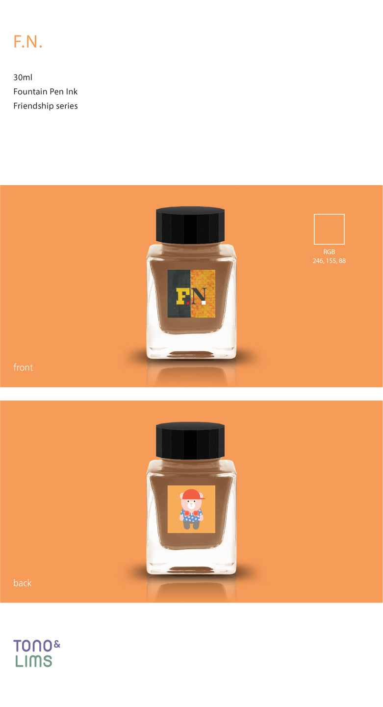 Tono &amp; Lims Friendship Line Fountain Pen Ink Collection where every ink in the Friendship Line embodies the power of friendship through beautifully crafted colors that flow effortlessly on the page. Add a personal touch to your work with a variety of hues that are as diverse and special as the friendships we cherish.

30ml