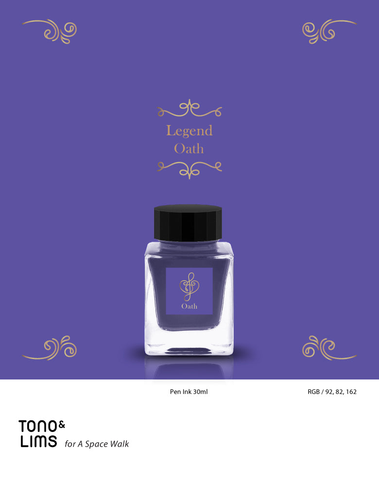 TONO &amp; LIMS Legend&nbsp;

Oath Ink

Tono &amp; Lims Legend Fountain Pen Ink Collection where the inks are designed to stand out with their unique sheen. This collection displays rich color, expressive depth, and a finish that shifts beautifully on the page, making every stroke feel special&nbsp;

30ml