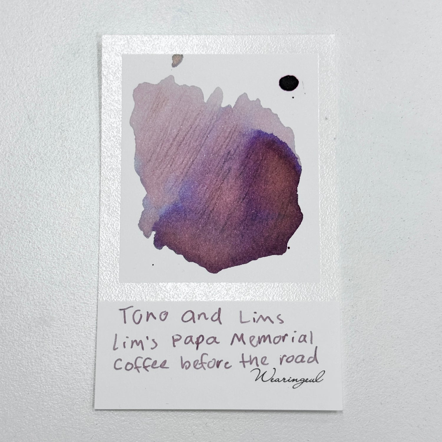 TONO & LIMS Ink - Lim Papa Memorial - Coffee Before the Road