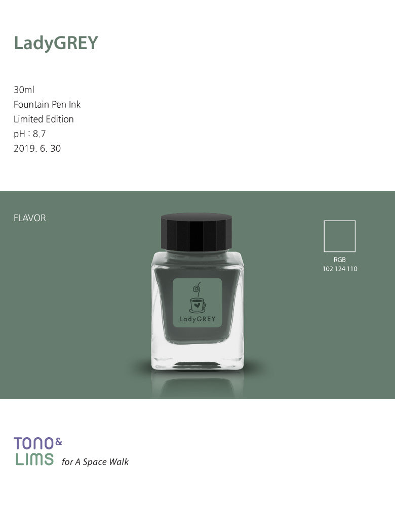 Lady GREY is part of the Remastered Limited Edition collection, designed to enhance the original shades of the inks with new and improved formulas. The Remastered Limited Edition collection brings out a great sense of depth to the colors of the inks while still keeping its original appeal, resulting in a more evolved performance.

30ml
