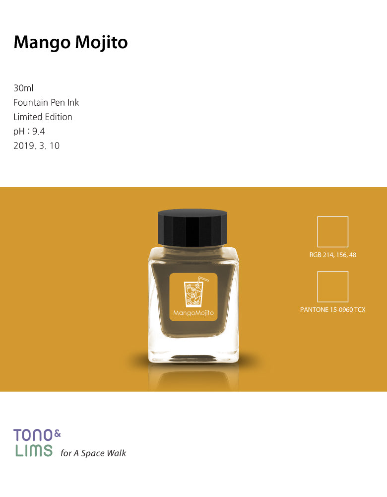 Mango Mojito is part of the Remastered Limited Edition collection, designed to enhance the original shades of the inks with new and improved formulas. The Remastered Limited Edition collection brings out a great sense of depth to the colors of the inks while still keeping its original appeal, resulting in a more evolved performance.

30ml