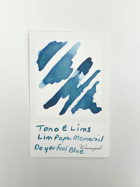 Ink swatch of TONO & LIMS Lim Papa Memorial Do You Feel Blue Ink