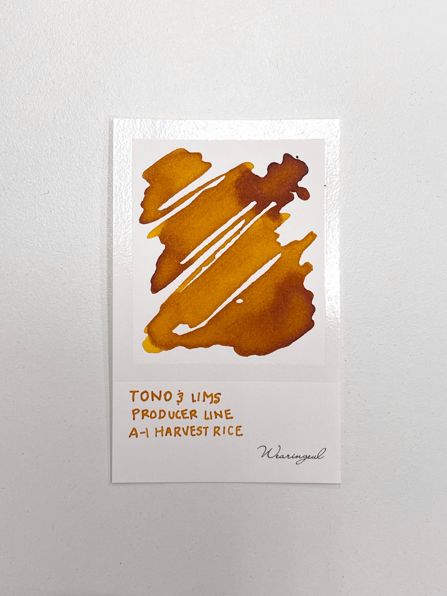 Ink swatch for TONO & LIMS Producer Line A-1 Harvest Rice Ink