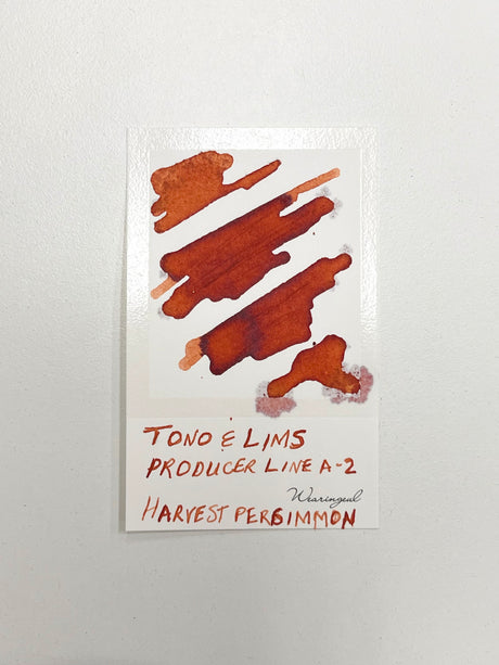 Ink swatch for TONO & LIMS Producer Line A-2 Harvest Persimmon Ink