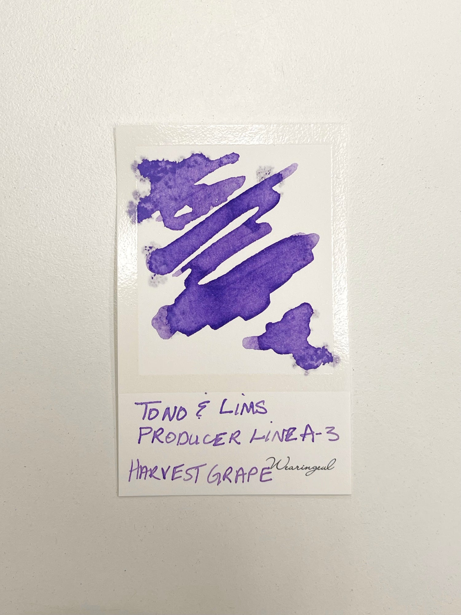 Ink swatch for TONO & LIMS Producer Line A-3 Harvest Grape Ink