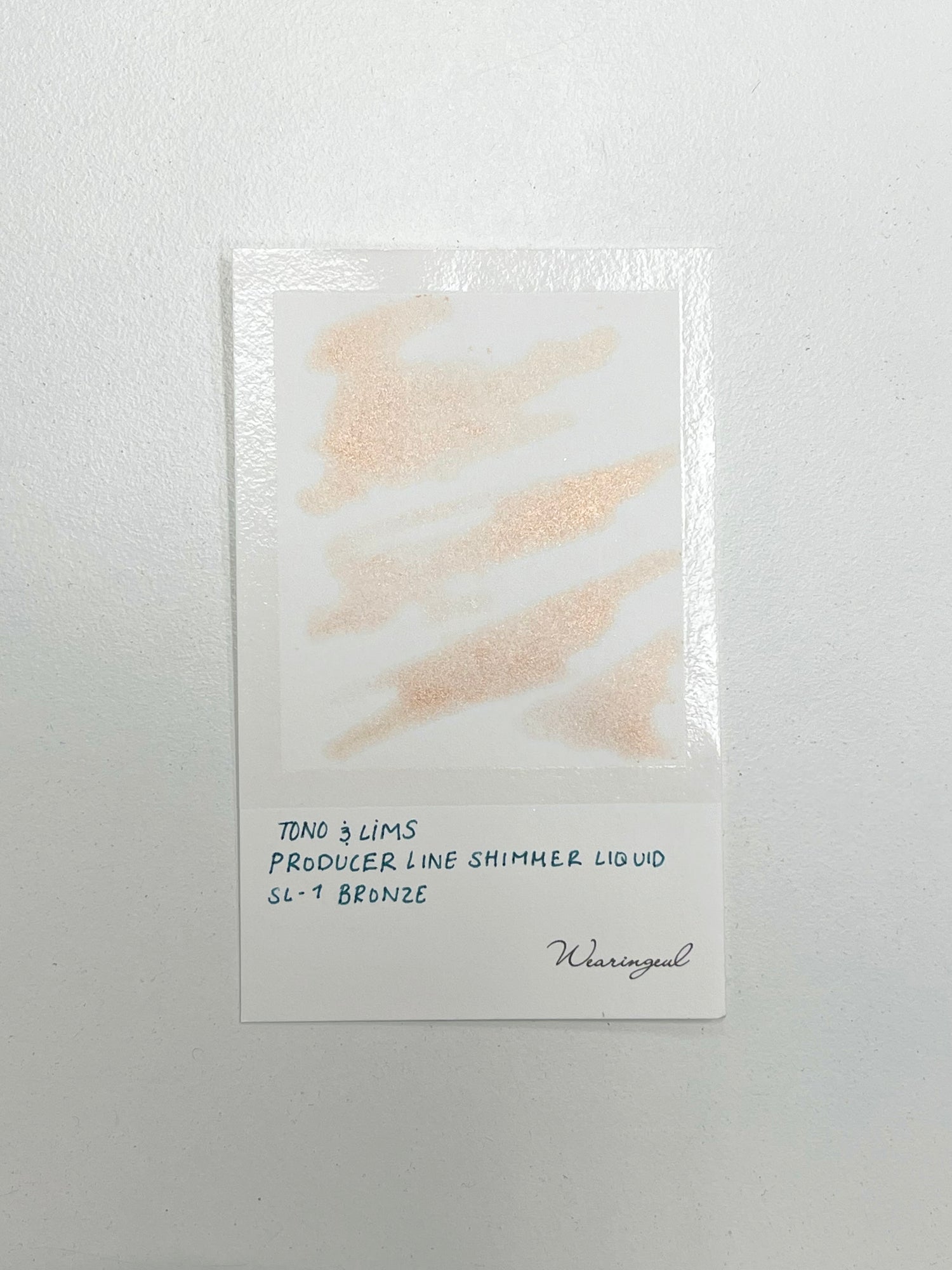 Ink swatch for TONO & LIMS Producer Line SHIMMER LIQUID SL-1 Bronze