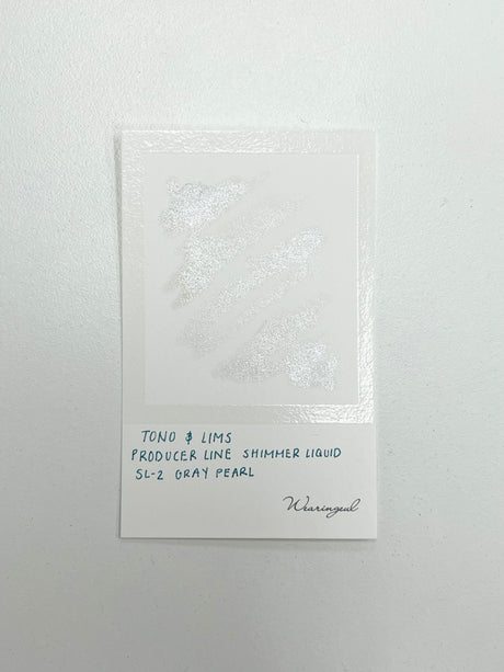 Ink swatch for TONO & LIMS Producer Line SHIMMER LIQUID SL-2 Gray Pearl