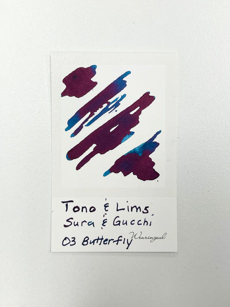Ink swatch for TONO & LIMS Sura & Gucchi ぐっちの思い出 03 Butterfly Ink