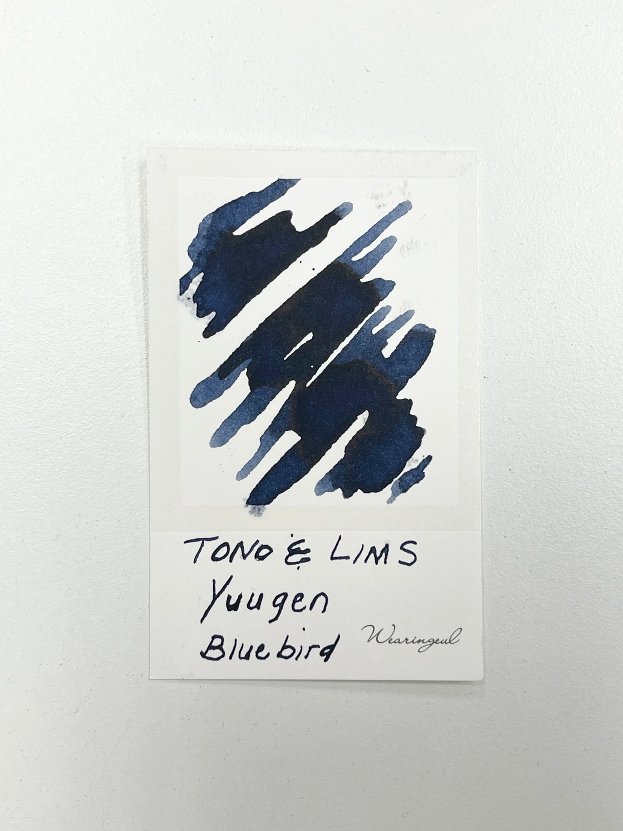Ink swatch for TONO & LIMS Yuugen Series Blue Bird Ink
