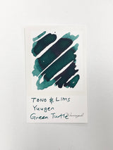 Ink swatch for TONO & LIMS Yuugen Series Green Turtle Ink