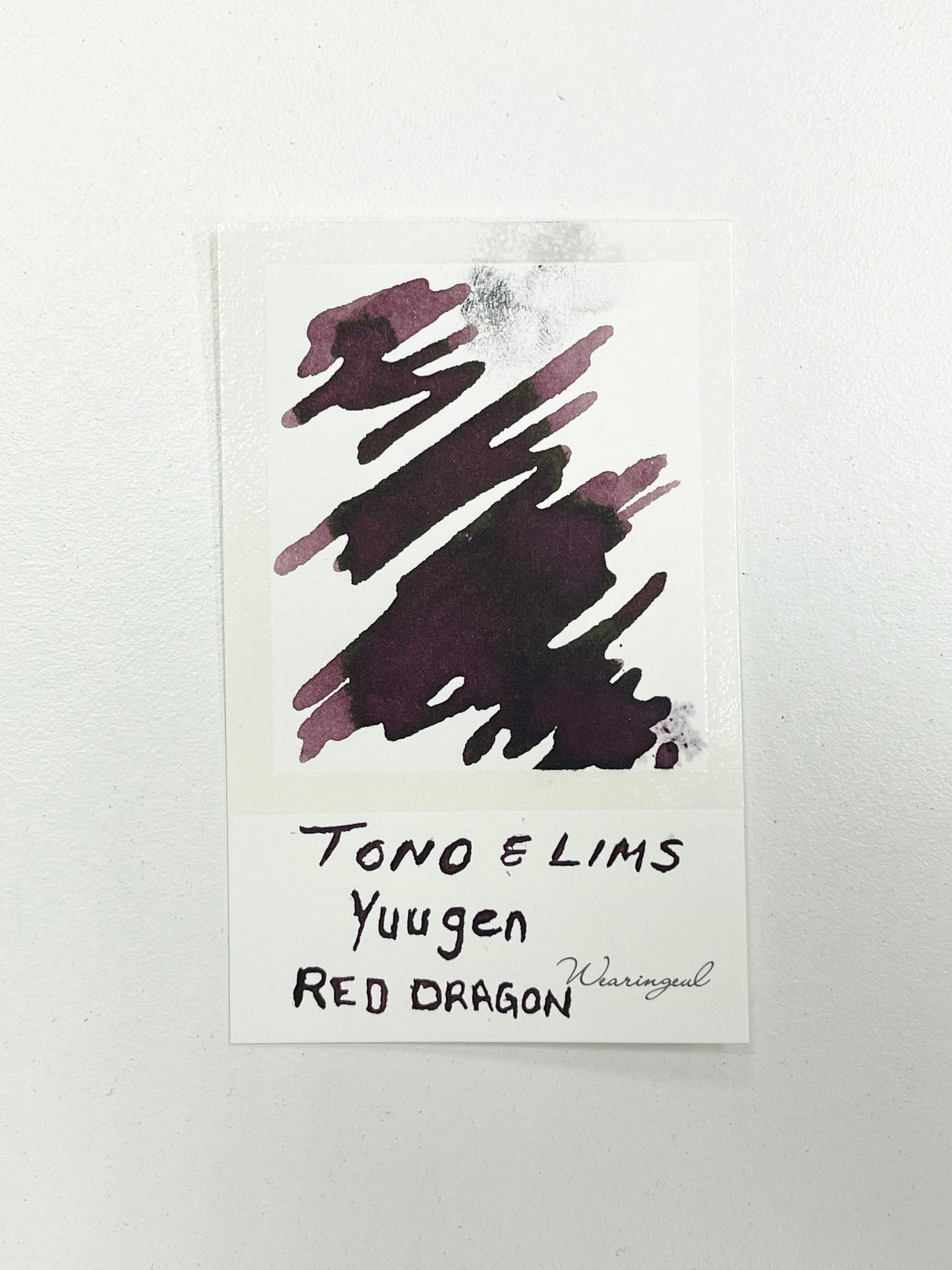 Ink swatch for TONO & LIMS Yuugen Series Red Dragon Ink