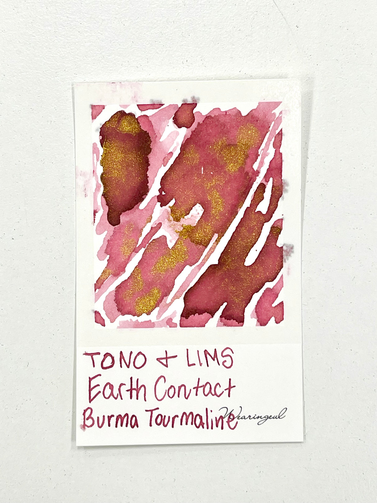 Ink swatch of TONO and Lims Earth Contact Burma Tourmaline 