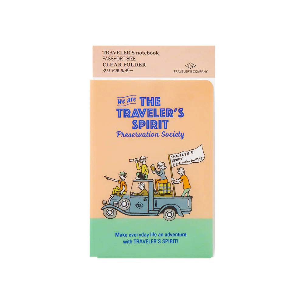 This folder features a design exclusively for 2026 and comes in the perfect size for taking along with your TRAVELER’S notebook. The Passport Size can store smaller papers, like business cards, tickets, or stamps.

2026 limited edition graphics are designed with THE TRAVELER'S SPIRIT theme. The logo and message, along with the printing, are expressed in foil.