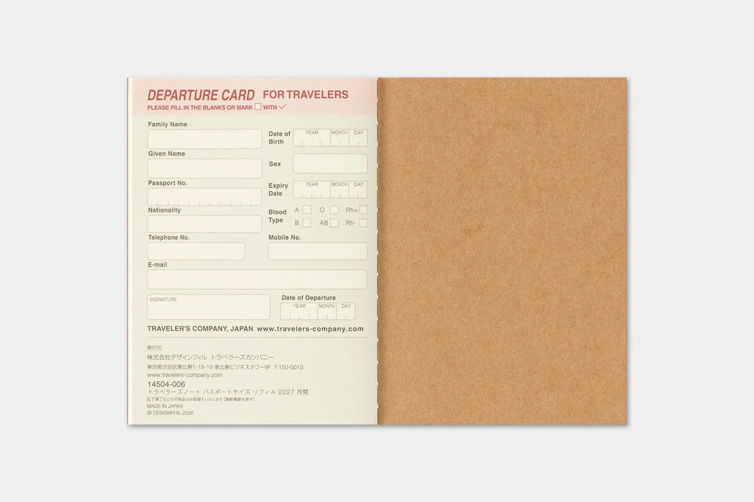 TRAVELER'S notebook 2027 Monthly Diary (Passport Size)

Welcome the upcoming year in high spirits with TRAVELER'S notebook 2027 Diary lineup where each notebook becomes unique by adding your personal flare!