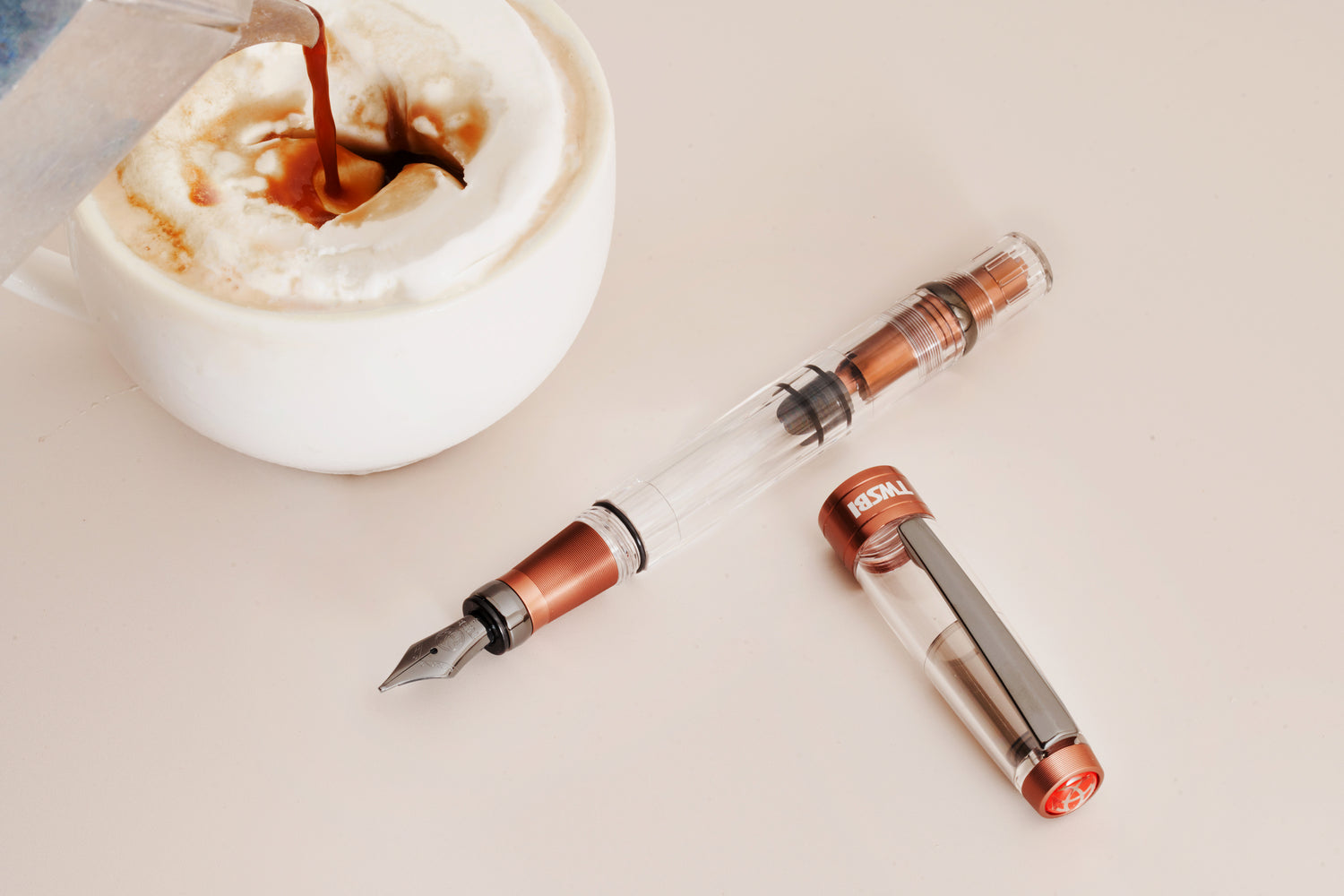 TWSBI Diamond 580ALR Affogato with Onyx Fountain Pen TWSBI