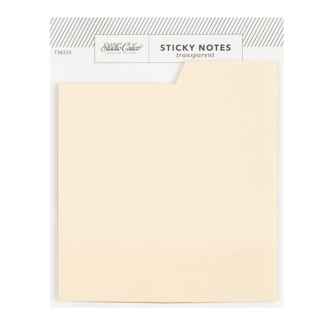 Tabbed Transparent Sticky Notes - Cream

Streamline your tasks with the Cream Tabbed Transparent Sticky Notes, offering simplicity and style to your workspace.&nbsp;

1 - 3" x 3.3" tabbed vellum sticky notepad, 30 sheets