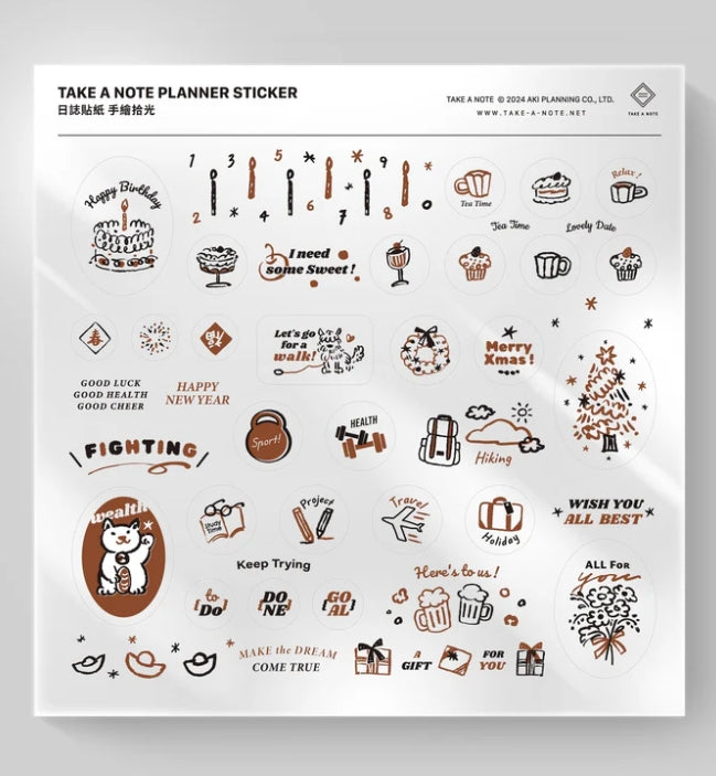 Take A Note Planner Sticker Sheet - Transparent Vinyl (Shipping Now)

Welcome the new year with these sketch &amp; shine transparent stickers. These are perfect to use in your Take A Note Planners.&nbsp;

Transparent vinyl sticker sheet
14cm x 14cm