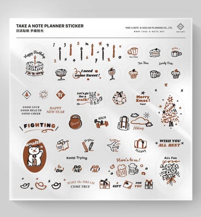 Take A Note Planner Sticker Sheet - Transparent Vinyl (Shipping Now)

Welcome the new year with these sketch &amp; shine transparent stickers. These are perfect to use in your Take A Note Planners.&nbsp;

Transparent vinyl sticker sheet
14cm x 14cm