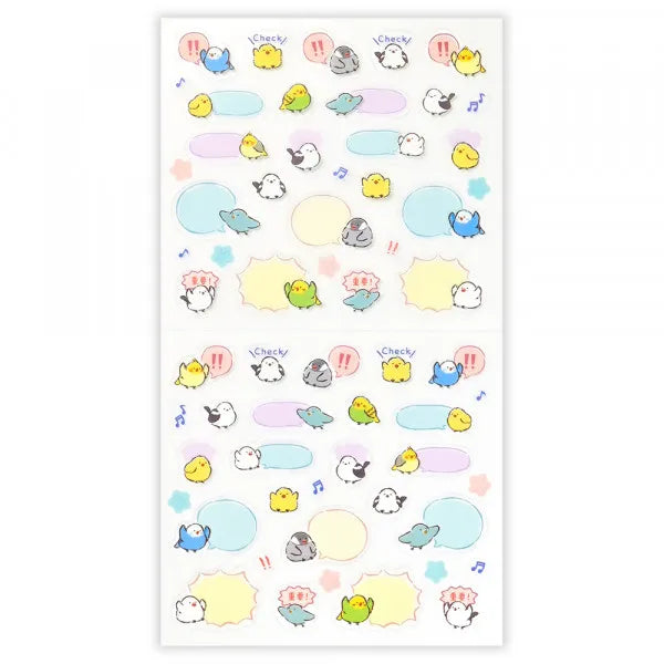 This sticker has a translucent and matte texture that blends in with the notebook.
It can be separated with perforations and carried as much as necessary.
The design is of birds chatting about their plans and notes.

1 Sheet included
165× 90mm
Transparent seal