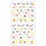 This sticker has a translucent and matte texture that blends in with the notebook.
It can be separated with perforations and carried as much as necessary.
The design is of cats chatting about their plans and notes.


1 Sheet included
165× 90mm
Transparent seal