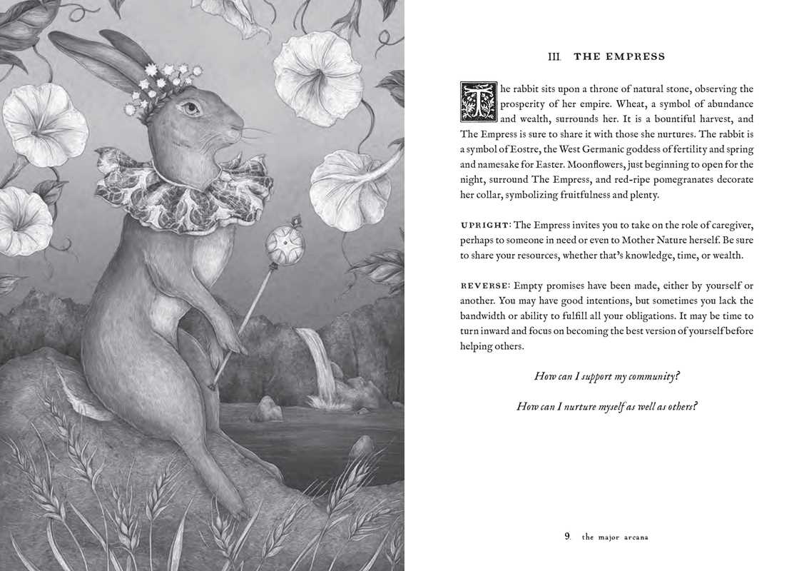 From New York Times bestselling illustrator Jessica Roux comes a tarot deck and guidebook to accompany her beloved Woodland Wardens Oracle. Enter Roux’s enchanted world and deepen your relationship to the Wardens, all within the timeless framework of the Rider-Waite-Smith tarot.

The Tarot of the Woodland Wardens elegantly captures the magic of flora and fauna through the major and minor arcana. 