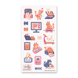 🐈 Cats can be tech-savvy too! From snapping a purrfect selfie to playing with a computer mouse, these cool cats by @deachristabella not only have tons of fun with electronics, but are made up of pixels themselves! Art by: @deachristabella

Top Coating: Holo Glitter
Adhesive Layer: Paper
Backing Layer: Clear PET
6.69" x 3.54".
Weight - 0.03lbs
1 sheet included