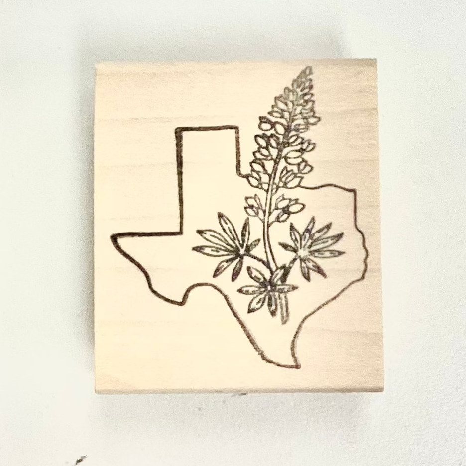 Texas Bluebonnet Rubber Stamp