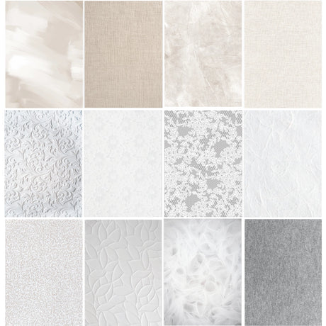 Add a charming vintage vibe to your cards and paper crafts with our exclusive 6"x8.5" cardstock pads! Featuring delicate lace, textiles, and stunning vintage gold and marble designs, this paper pad brings a touch of glamour to any project. It includes 24 double-sided sheets with 24 coordinating patterns, all printed on smooth satin finish 65# cover cardstock for a rich, luxurious feel. Acid and lignin-free for lasting quality. Made with love in the USA!