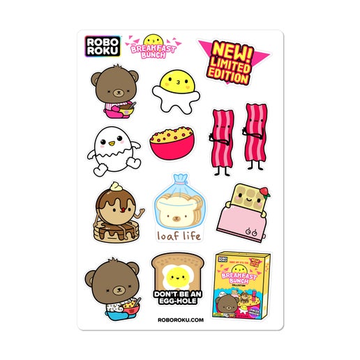 Hoja de calcomanías brillantes de The Breakfast Bunch 