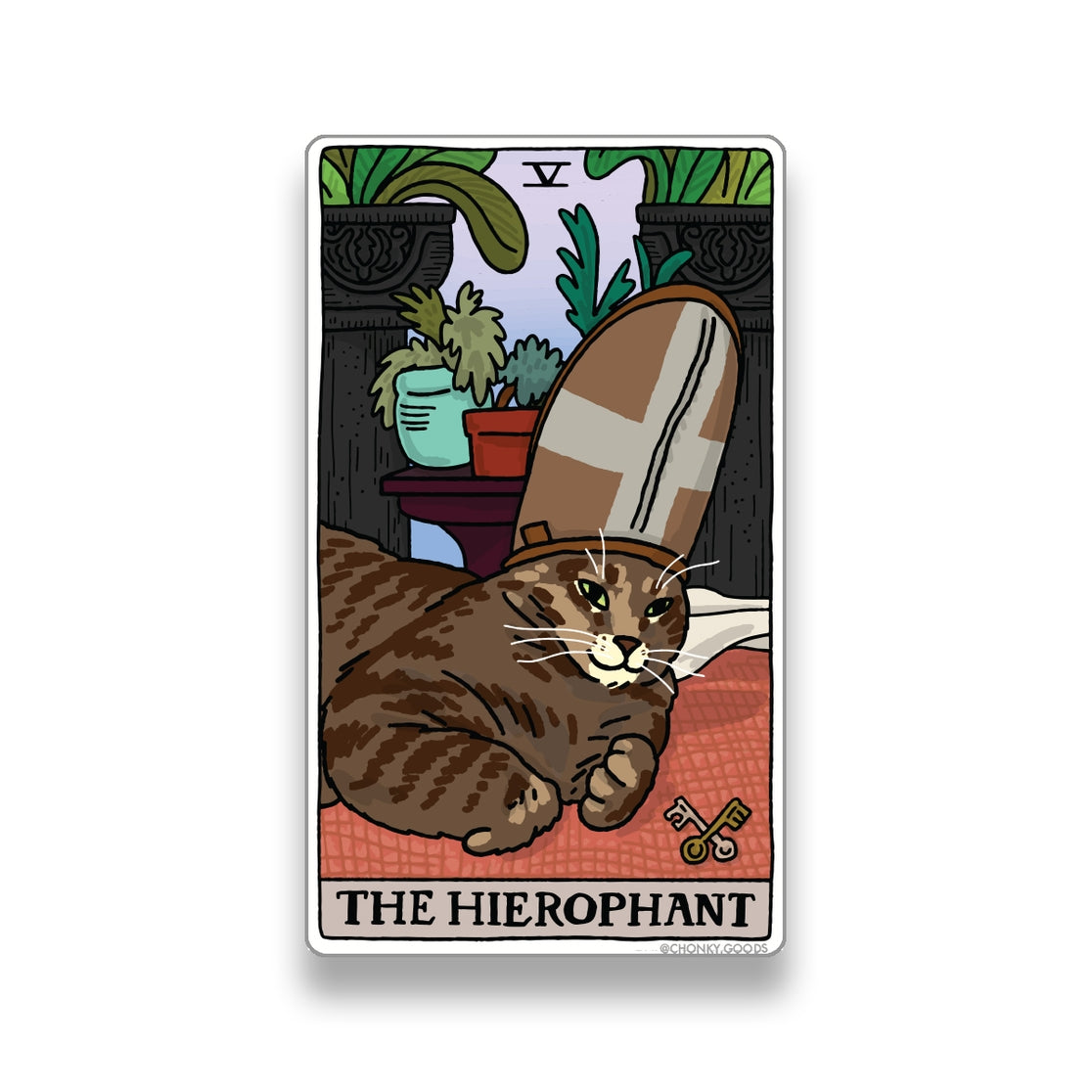 Pegatinas de memes del gato del Tarot El Hierofante (Arcanos mayores)