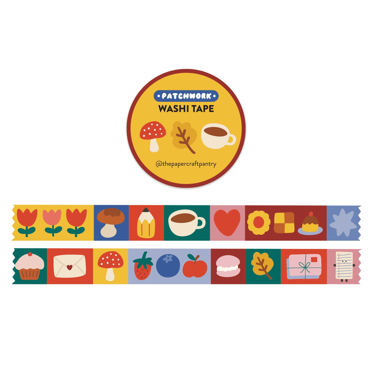 The Paper + Craft Pantry Washi Tape - Patchwork

This roll of washi tape features a cozy patchwork pattern. Perfect for journaling or adding to your planner!