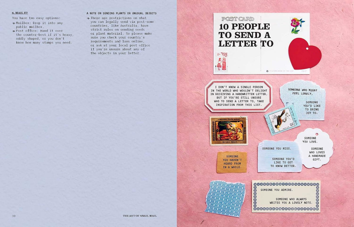 Whether you're new to snail mail or already love writing letters, collecting beautiful stationery and creating meaningful keepsakes, The Art of Snail Mail is your inspiring guide to slowing down, getting creative and connecting with the people you care about through the art of handwritten correspondence.