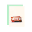 This card illustration features a red cable car or trolley inspired by San Francisco with a cream background

Single card includes 1 folded card + 1 matching envelope
Blank inside

Dimensions: 4.25 x 5.5 inch
Designed and illustrated by Aggie Cheung for The Little Red House