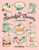 Sit back, relax, and bring your cozy bake shop dreams to life―no preheating or mixing required. With 44 pages of hand-drawn illustrations by Eve Anderson, you can color in delightful recipe compositions, standalone showstoppers, tempting culinary patterns, and sweet scenes straight from your favorite childhood memories. With a mix of treats from Americana favorites like root beer floats and peach pie to British classics and Scottish strawberry tarts.