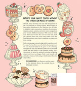 Sit back, relax, and bring your cozy bake shop dreams to life―no preheating or mixing required. With 44 pages of hand-drawn illustrations by Eve Anderson, you can color in delightful recipe compositions, standalone showstoppers, tempting culinary patterns, and sweet scenes straight from your favorite childhood memories. With a mix of treats from Americana favorites like root beer floats and peach pie to British classics and Scottish strawberry tarts.