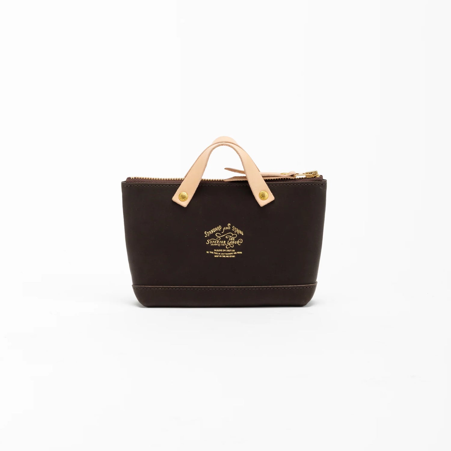 We made a miniature version of our engineer bag as a key case,and somehow, this one turned out a little bigger.

Still, the plump, playful leather pouch is fun to carry and somehow even looks delicious.

It’s sized to fit a paperback or an A6 notebook.

Size: W19.5×H12.5×D4.5cm
About the Leather – Japanese Glove Leather

Made from durable and supple Japanese glove leather, known for its lightness and strength.

Originally used for baseball gloves, this leather is highly resistant to friction and becomes sof
