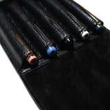 This case for fountain pens can hold five pens individually.

Lined with pig suede for a luxurious look and feel, your precious pens will be well protected and carried.

The buttons are original, made of solid brass and stamped with T.S.L.

SIZE :&nbsp;L13cm × H15cm


COLOR : Camel / Brown&nbsp;/ Black


MATERIAL :&nbsp;Cow leather

Leather Products:

The leather used in this product is natural leather.
We do not use scratches that lead to tears or rips, but we use scratches and wrinkles that are originally