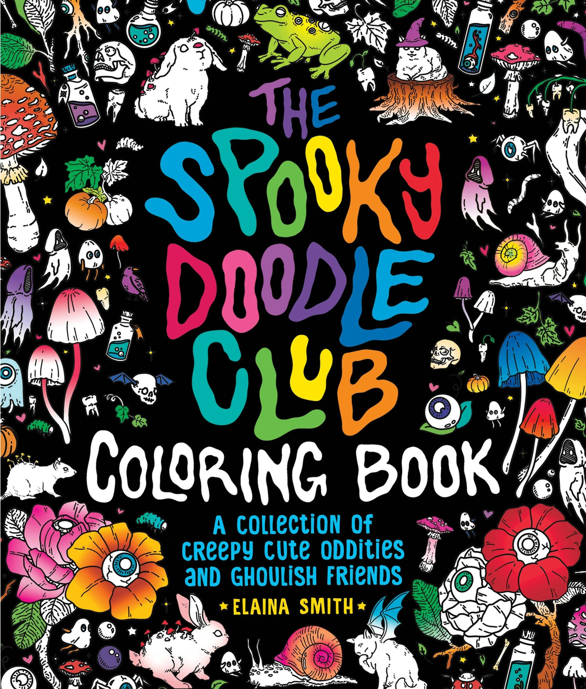 Calling all lovers of eerie aesthetics! This is your invitation to enter a delightfully dark world of pretty poisons, curious crystals, moon bunnies, freaky frogs, magical moths, mystical mushrooms, haunted trinkets, and unbound body parts. Each collage-style page of The Spooky Doodle Club Coloring Book is packed with hand drawn details waiting to be brought to life (or maybe even back from the dead) with a rainbow of colors.