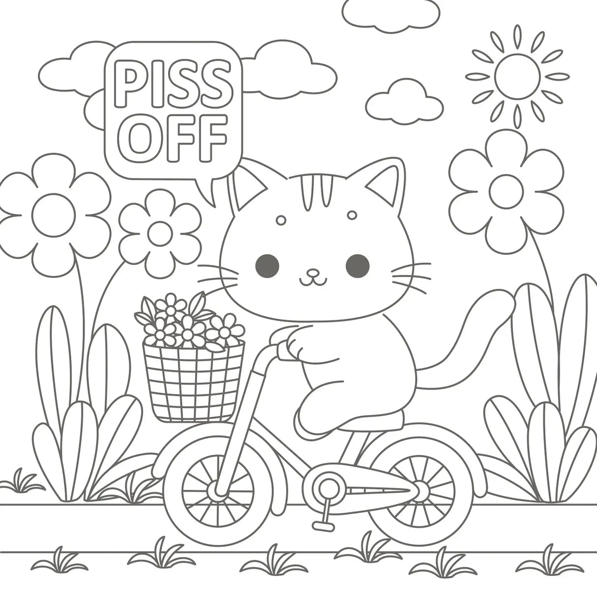 Unleash your creativity with this hilarious adult coloring book

Combining cute, cozy cats, the therapeutic benefits of coloring and plenty of colorful language, this sweary book turns purr-fectly innocent cats and kittens into feisty foul-mouthed furballs.

Stressed out after a long day? Channel your frustrations through coloring. Use pens, pencils, crayons, markers or any medium you'd like to bring each image to life with color and calm your mind.

Nestled within the covers of this book, you will find:
- 