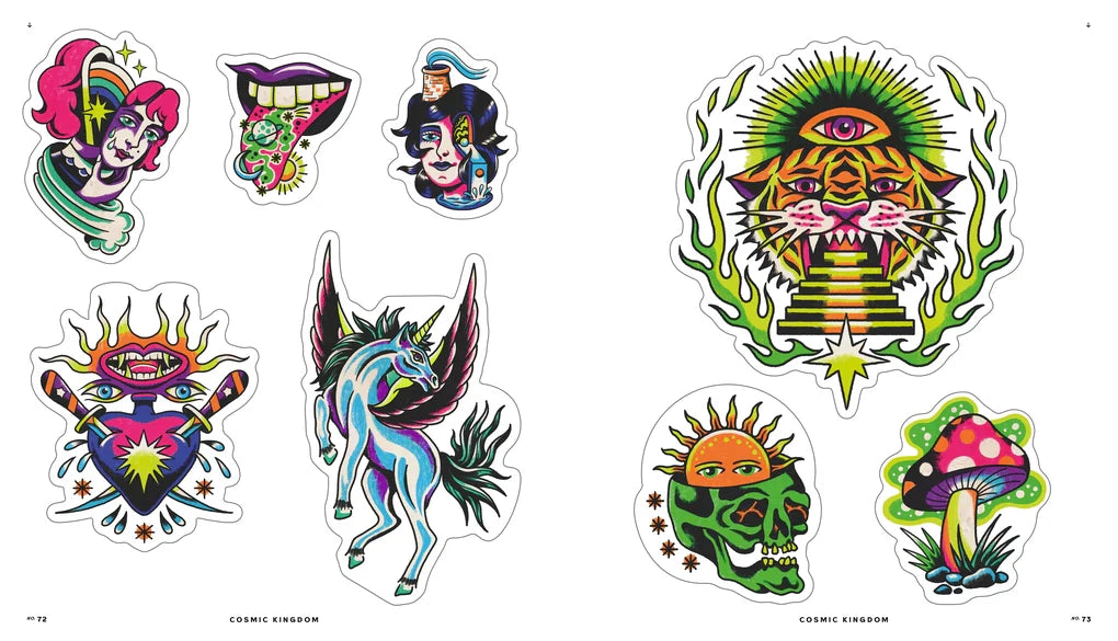 Packed with 150 beautifully illustrated stickers, this book celebrates the art of the tattoo. The designs range from the traditional to the contemporary, covering all the key styles and motifs. Discover hearts, sailors, pin-ups, skulls, roses, swallows as well as new and surprising compositions, all in Megamunden's signature style.