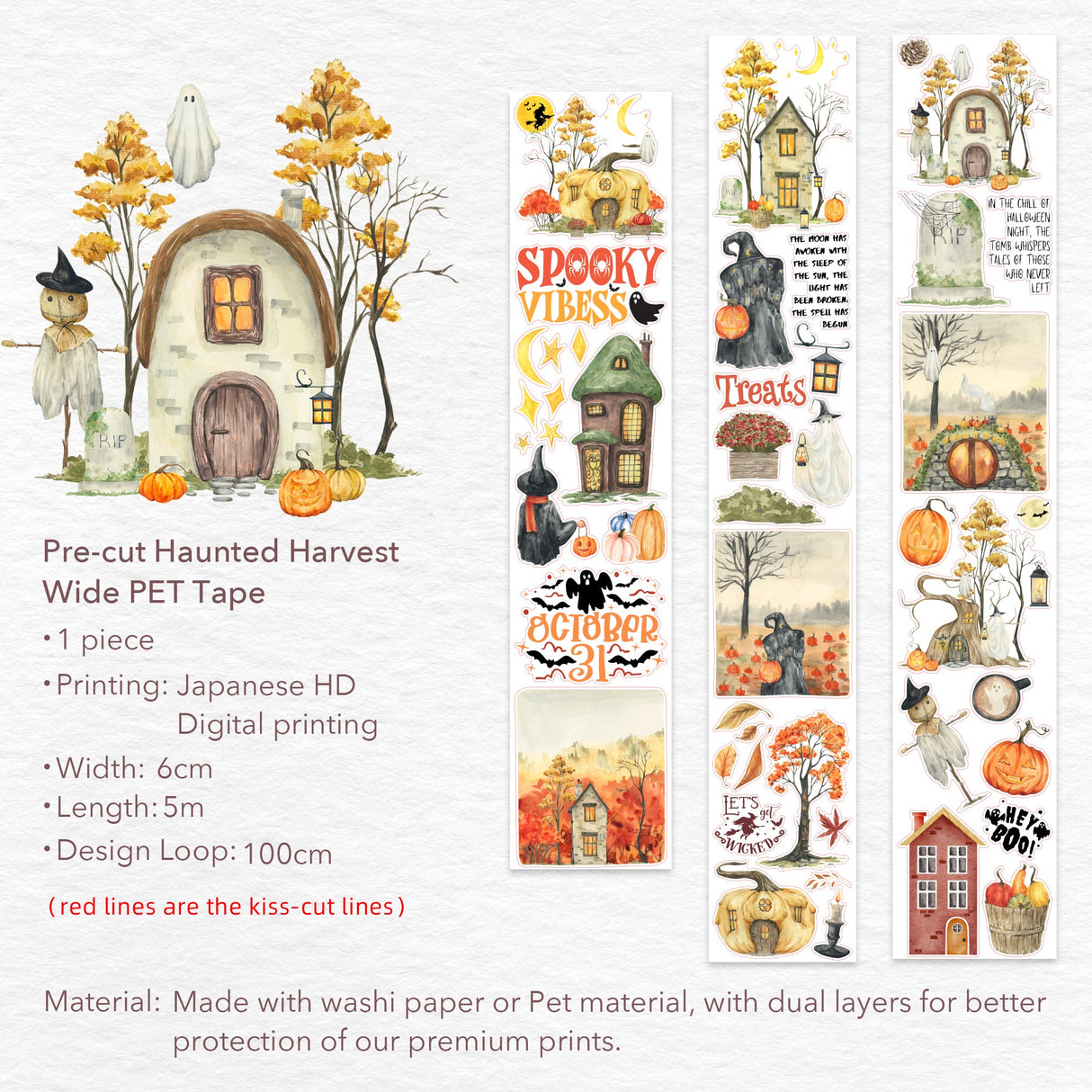 The Washi Tape Shop - Pre-cut Haunted Harvest PET Tape