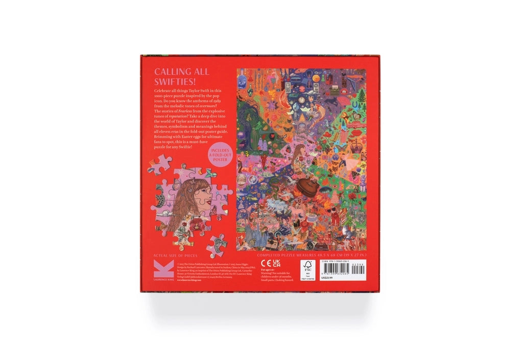 The must have 1000-piece jigsaw puzzle inspired by the Eras of Taylor Swift

Calling all Swifties! Celebrate all things Taylor Swift in this 1000-piece puzzle inspired by the pop icon. Do you know the anthems of 1989 from the melodic tones of evermore? The stories of Fearless from the explosive tunes of reputation? Take a deep dive into the world of Taylor and discover the themes, symbolism and meanings behind all eleven Eras in the fold-out poster guide. Brimming with Easter eggs for ultimate fans to spot.